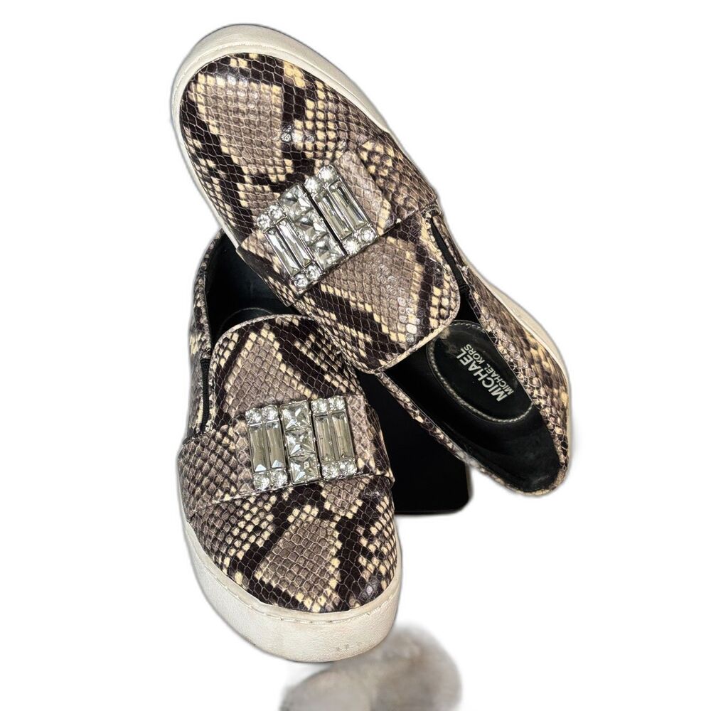 Michael Kors Michelle Slip-On Snake Embellished Sneakers 7M